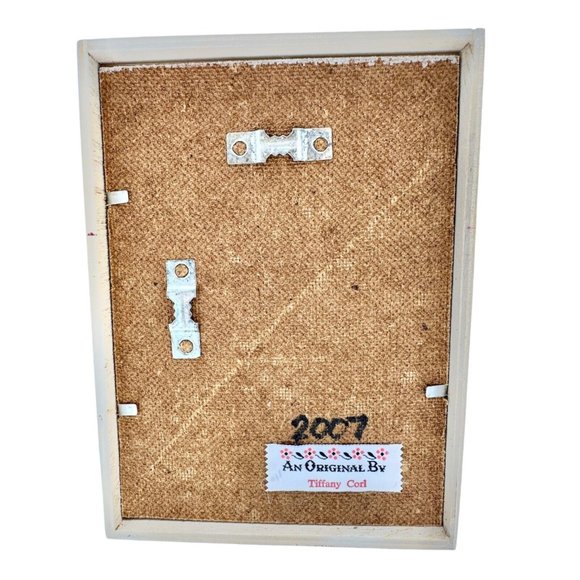 Halloween Handmade Shadow Box 7.5 x 5.5 x 3 in Beige Black Dracula Vampire - Picture 4 of 7